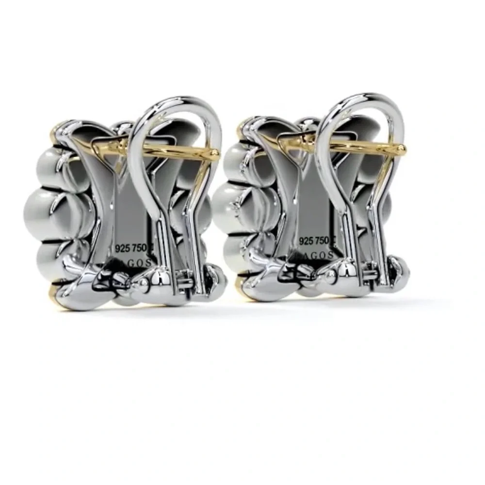 LAGOS Embrace Two-Tone X Omega Clip 11MM Earrings